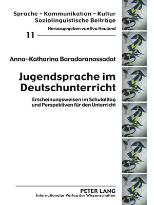 cover image of Jugendsprache im Deutschunterricht